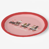 Happy Pawlidays Dog kerstvakantietrein Papieren Bordje (Gekanteld)