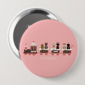 Happy Pawlidays Dog kerstvakantietrein Ronde Button 4,0 Cm (Voorkant /achterkant)