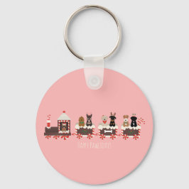 Happy Pawlidays Dog kerstvakantietrein Sleutelhanger
