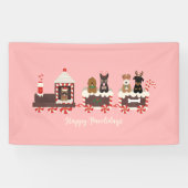 Happy Pawlidays Dog kerstvakantietrein Spandoek (Horizontaal)
