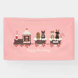 Happy Pawlidays Dog kerstvakantietrein Spandoek