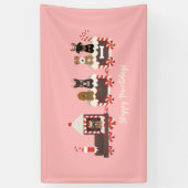 Happy Pawlidays Dog kerstvakantietrein Spandoek (Verticaal)