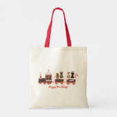 Happy Pawlidays Dog kerstvakantietrein Tote Bag (Achterkant)