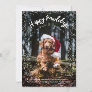 Happy Pawlidays Dog Pet Photo Christmas Card Kaart