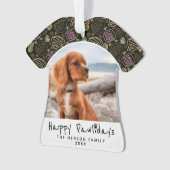 Happy Pawlidays Dog Pet Photo One Line Kerstmis Ornament (voorkant)
