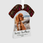 Happy Pawlidays Dog Pet Photo One Line Kersto Ornament (voorkant)