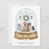 Happy Pawlidays Dogs Pet Care Business White Ports Feestdagenkaart (Voorkant)