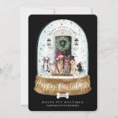 Happy Pawlidays Dogs Pet Care Business - Zwarte de Feestdagenkaart (Voorkant)