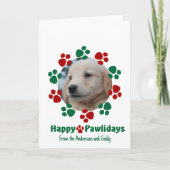 Happy Pawlidays Foto en Wreate Kaart (Voorkant)