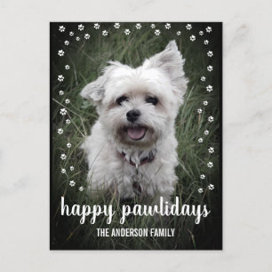 Happy Pawlidays Foto Moderne Dog Kerstmis Feestdagenkaart