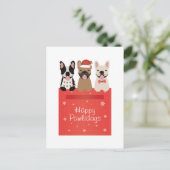 Happy Pawlidays Franse Bulldogs Briefkaart (Staand voorkant)