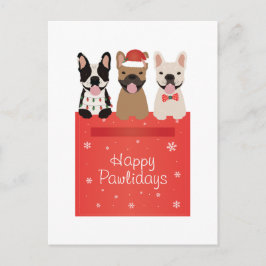 Happy Pawlidays Franse Bulldogs Briefkaart