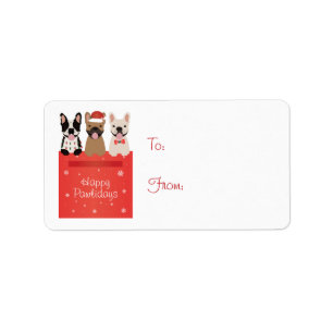 Happy Pawlidays Franse Bulldogs Etiket
