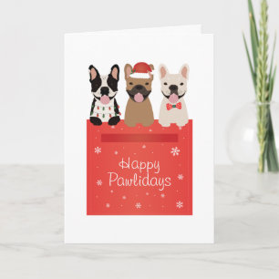 Happy Pawlidays Franse Bulldogs Kaart