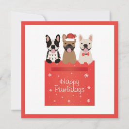 Happy Pawlidays Franse Bulldogs Kaart