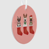 Happy Pawlidays Franse Bulldogs Kerstmis Ornament (voorkant)