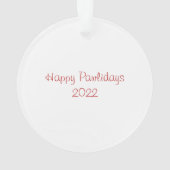 Happy Pawlidays Franse Bulldogs Kerstmis Ornament (achterkant)