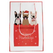Happy Pawlidays Franse Bulldogs Medium Cadeauzakje (Achterkant)