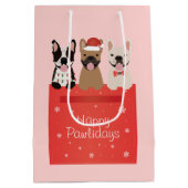Happy Pawlidays Franse Bulldogs Medium Cadeauzakje (Achterkant)