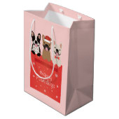 Happy Pawlidays Franse Bulldogs Medium Cadeauzakje (Achterkant Gekanteld)