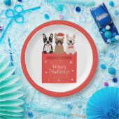 Happy Pawlidays Franse Bulldogs Papieren Bordje (Feest)