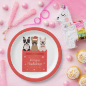 Happy Pawlidays Franse Bulldogs Papieren Bordje (Feest)