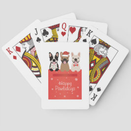 Happy Pawlidays Franse Bulldogs Pokerkaarten