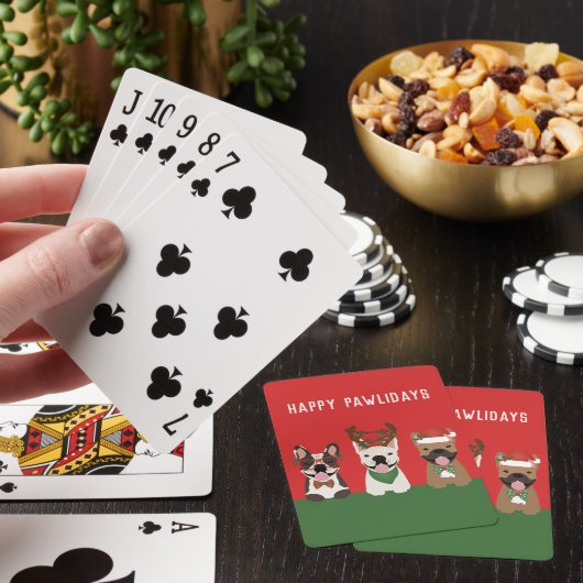 Happy Pawlidays Franse Bulldogs Pokerkaarten (Insitu)