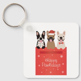 Happy Pawlidays Franse Bulldogs Sleutelhanger