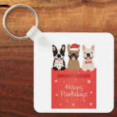Happy Pawlidays Franse Bulldogs Sleutelhanger (Voorkant)