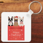 Happy Pawlidays Franse Bulldogs Sleutelhanger (Achterkant)