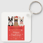 Happy Pawlidays Franse Bulldogs Sleutelhanger (Achterkant)