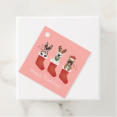 Happy Pawlidays French Bulldogs kerststal Stocking Bedankjes Labels (In situ)