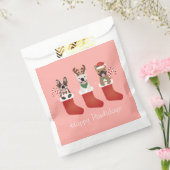 Happy Pawlidays French Bulldogs kerststal Stocking Bedankzakje (Gezegeld)