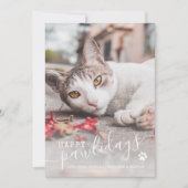 Happy Pawlidays Funny Cat Photo Pet Kerstmis Feestdagenkaart (Voorkant)