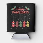 Happy Pawlidays Funny Christmas Dog Paw Xmas Dogs Blikjeskoeler (Voorkant)