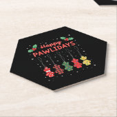 Happy Pawlidays Funny Christmas Dog Paw Xmas Dogs  Kartonnen Onderzetters (Schuin)