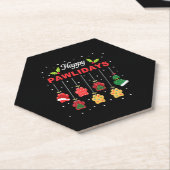 Happy Pawlidays Funny Christmas Dog Paw Xmas Dogs Kartonnen Onderzetters (Schuin)