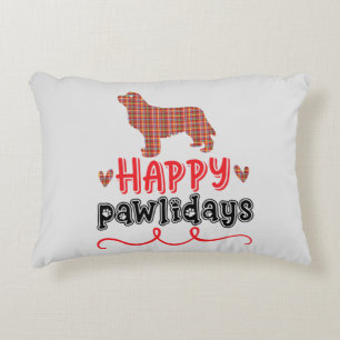 Happy Pawlidays   Funny Word Pun Accent Kussen