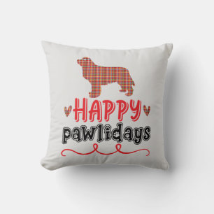 Happy Pawlidays   Funny Word Pun Kussen