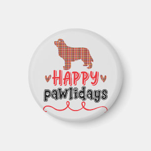Happy Pawlidays   Funny Word Pun Magneet
