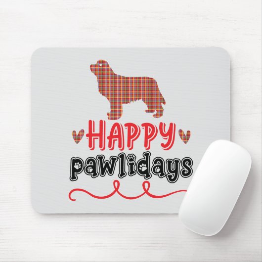 Happy Pawlidays | Funny Word Pun Muismat (Met muis)