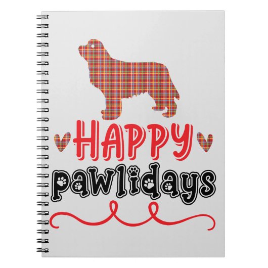 Happy Pawlidays | Funny Word Pun Notitieboek (Voorkant)