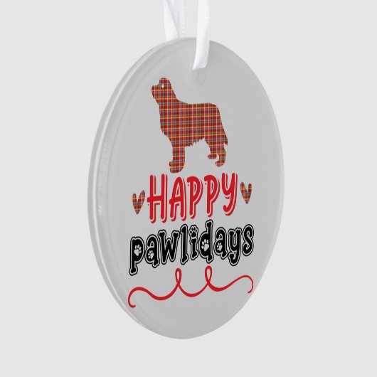 Happy Pawlidays | Funny Word Pun Ornament (voorkant)