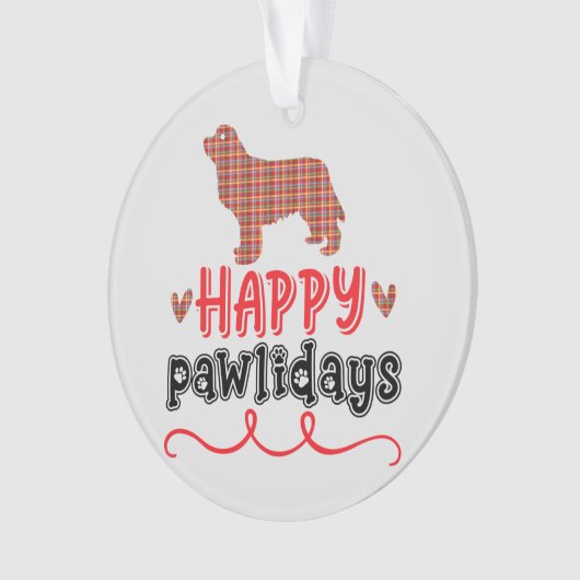 Happy Pawlidays | Funny Word Pun Ornament (voorkant)