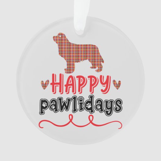 Happy Pawlidays | Funny Word Pun Ornament (voorkant)