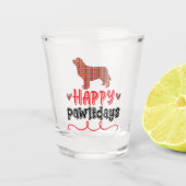 Happy Pawlidays | Funny Word Pun Shot Glas (Voorkant)