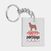 Happy Pawlidays | Funny Word Pun Sleutelhanger (Voorkant Links)