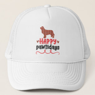 Happy Pawlidays Funny Word Pun Trucker Pet