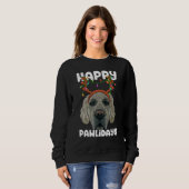 Happy Pawlidays Golden Retriever Christmas Paw Dog Trui (Voorkant volledig)